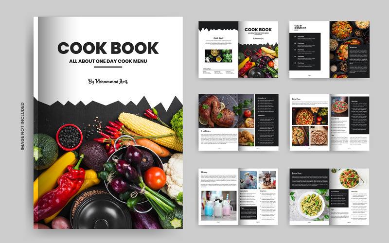 Дизайн макета журнала Cookbook и шаблон книги рецептов
