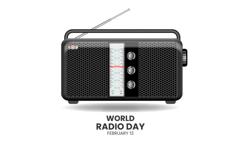 Journée mondiale de la radio avec un design radio réaliste