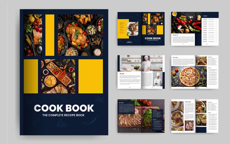 Kochbuch, Rezeptbuch, Ebook-Magazin-Template-Design
