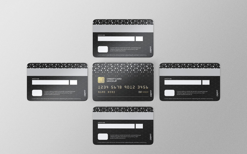 Kreditkort eller betalkort Mockup PSD Template Vol 08