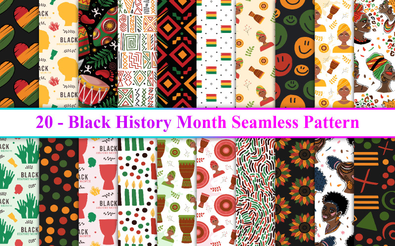Zwart geschiedenismaand naadloos patroon
