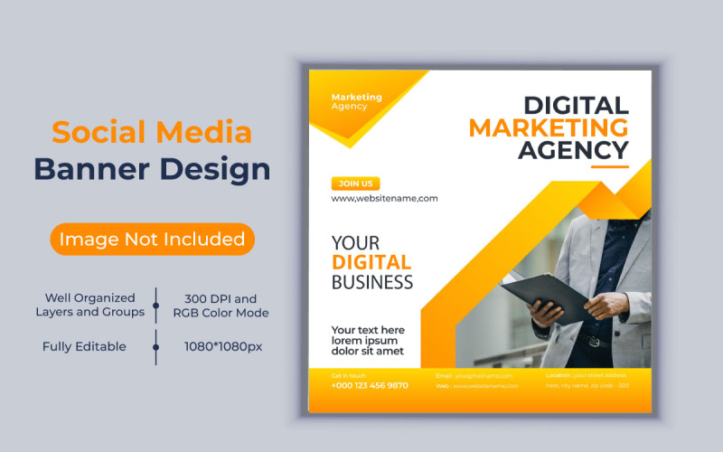 Digitale Marketingagentur Social Media Post Banner Design Vektor Vorlage