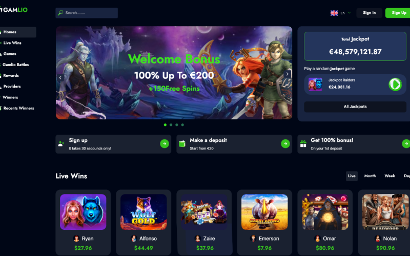 Gamlio -Casino & gokken HTML-bestemmingspagina-sjabloon