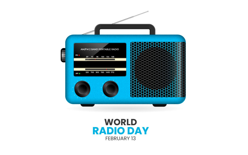 journée mondiale de la radio dans un concept d'illustration de style géométrique