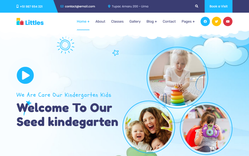 Littles - Шаблон для детского сада и дошкольного учреждения Joomla 4