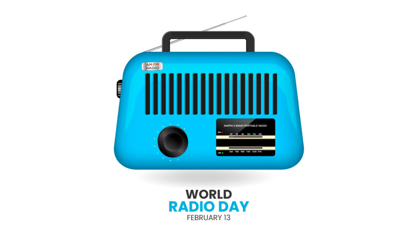 vettore giornata mondiale della radio con isolato su sfondo bianco