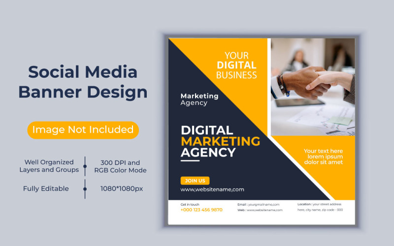 Vorlage für Werbebanner der Agentur für digitales Marketing