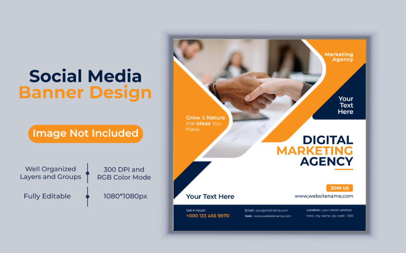 Creative Digital Marketing Agency Banner Template Design For Social ...