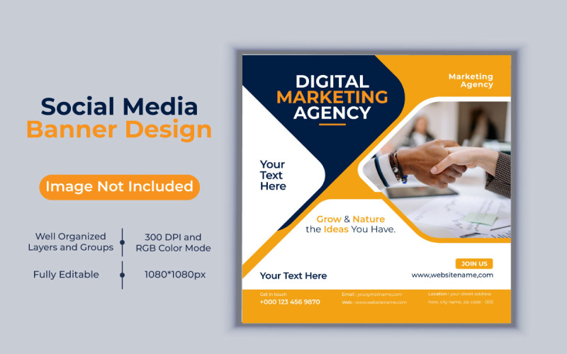 Creative Digital Marketing Agency Šablona Sociální Media Post a Banner Design