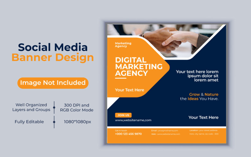 Creative Digital Marketing Agency šablona Sociální Media Post a Banner