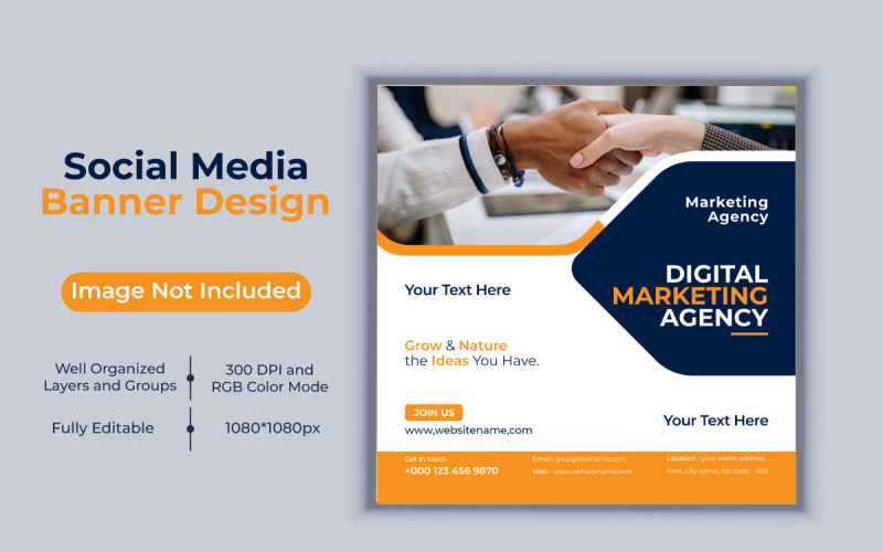 Creative New Idea Digital Marketing Agency Vector Template Social Media Post And Banner