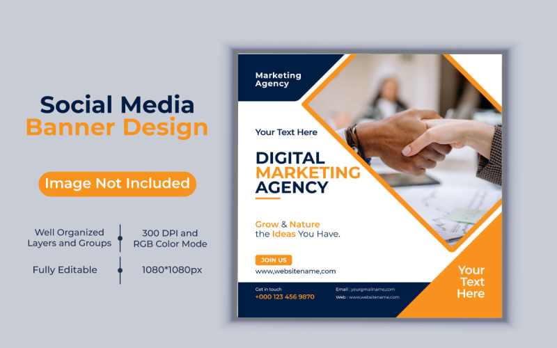 Kreativní digitální marketingová agentura šablony vektorový design pro sociální média příspěvek