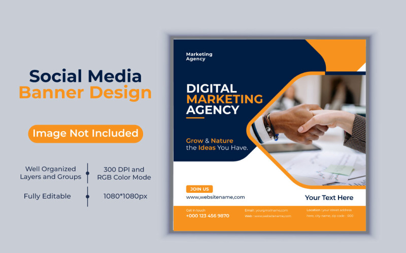 Kreativní nápad digitální marketingová agentura vektorové šablony sociální média příspěvek a banner