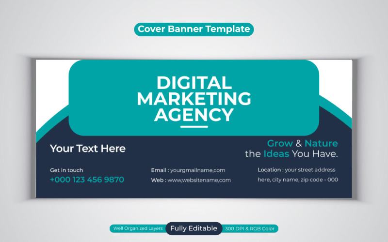 Digital Marketing Agency Social Media Banner Design für Facebook-Cover-Vorlage