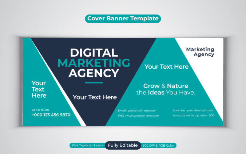 Digital Marketing Agency Social Media Banner für Facebook-Cover