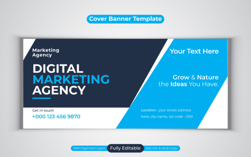 Neue professionelle Agentur für digitales Marketing für Facebook-Cover-Banner-Design