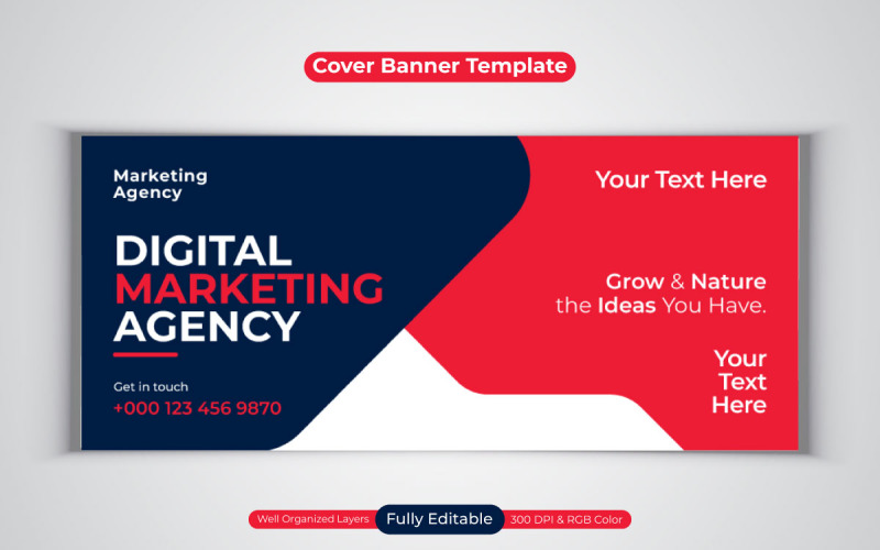 Neues professionelles Digital-Marketing-Agentur-Social-Media-Banner-Design für Facebook-Cover