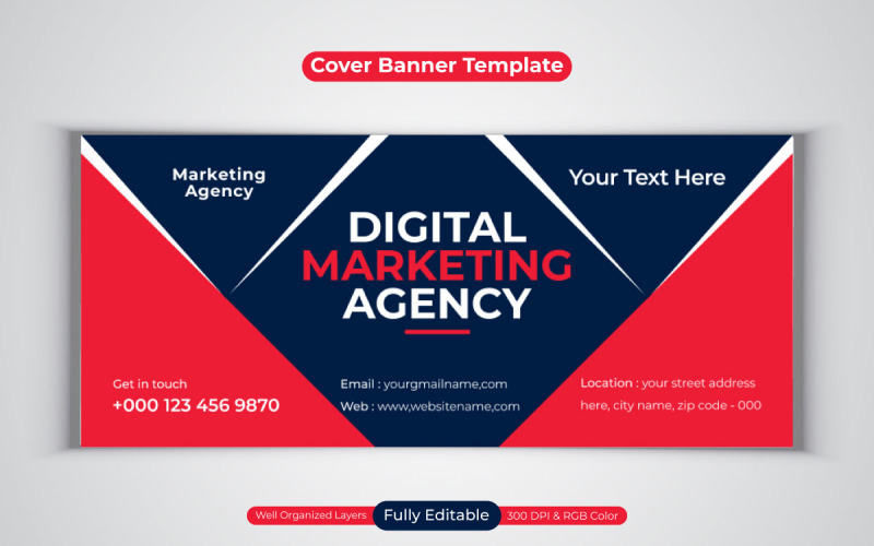 Neues professionelles Digital-Marketing-Agentur-Social-Media-Banner-Template-Design für Facebook-Cover