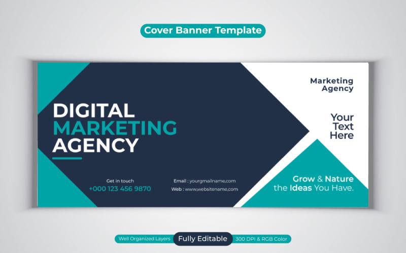 Profesionální digitální marketingová agentura Sociální Media Banner Design pro Facebook Cover