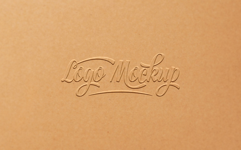 Cardboard Brown Paper Logo Mockup Psd
