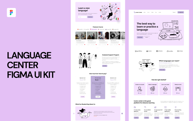 Centro de idiomas Figma UI Kit