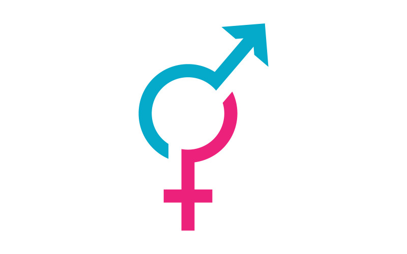 Logo de symbole de genre du sexe et de l'égalité des hommes et des femmes illustration vectorielle V3