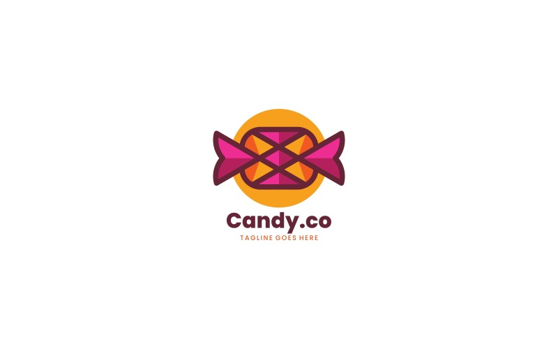 Logotipo de mascota simple de caramelo
