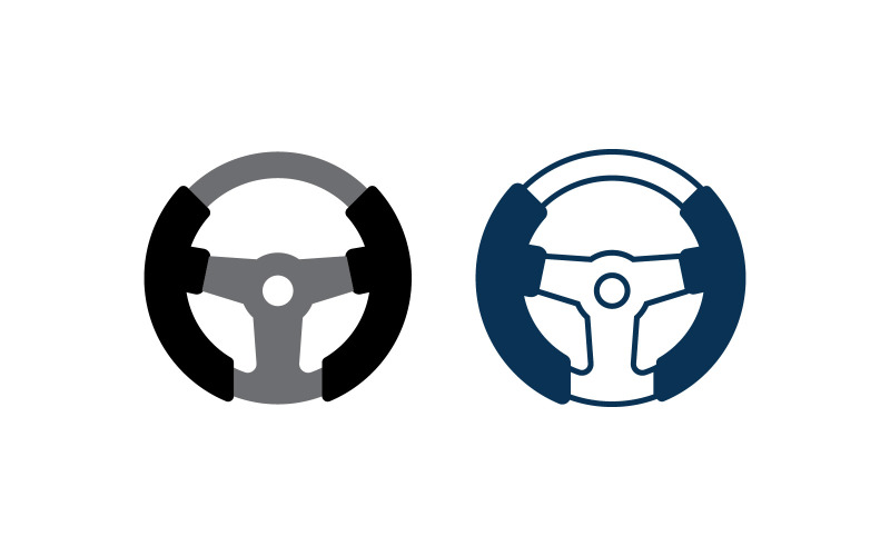 Vettore di illustrazione del logo del volante dell'auto V3