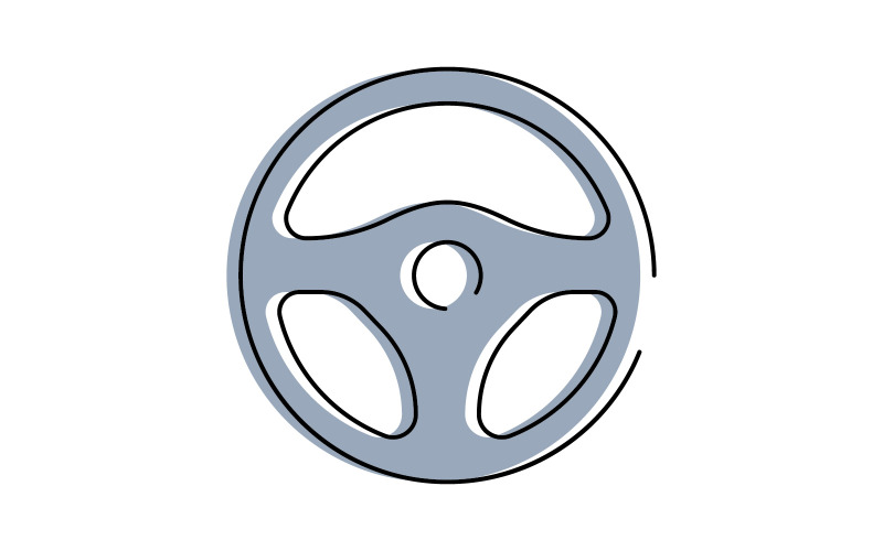 Vettore di illustrazione del logo del volante dell'auto V4