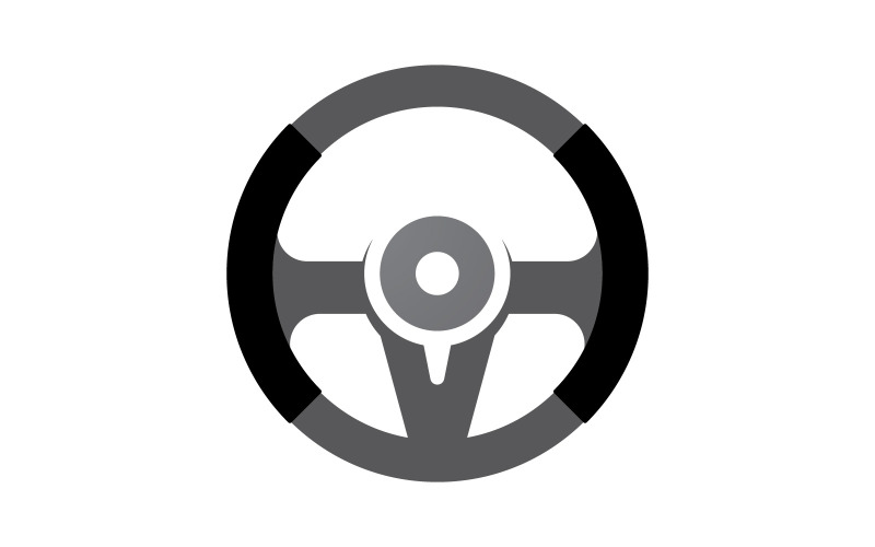 Vettore di illustrazione del logo del volante dell'auto V6