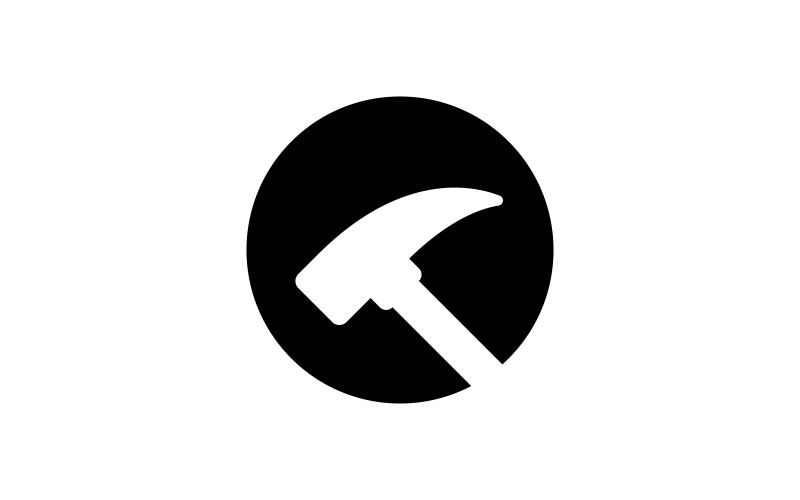 Design de ilustração vetorial de logotipo de martelo V8