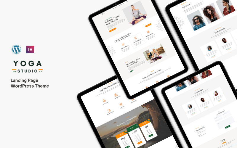 Pagina di destinazione WP personalizzata di Yoga Studio