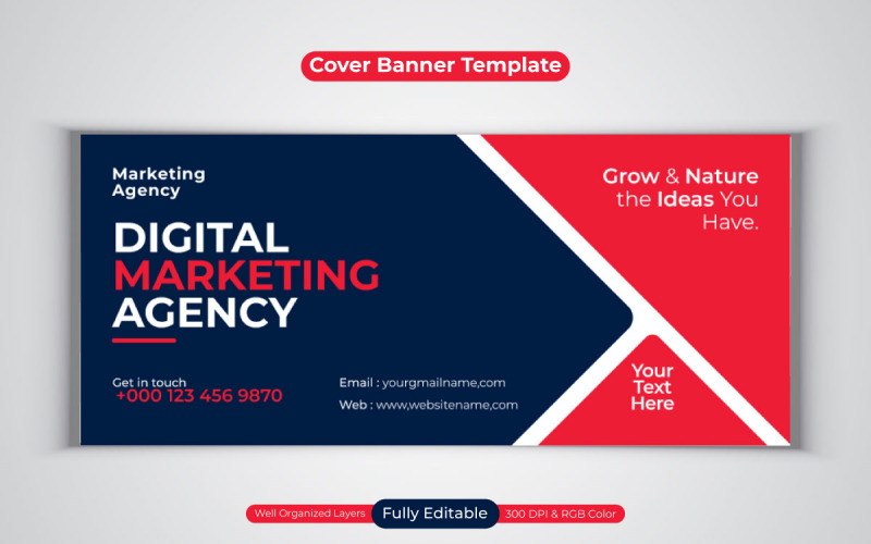 Professionelle digitale Marketingagentur Business Banner Design für Facebook-Cover-Vorlage