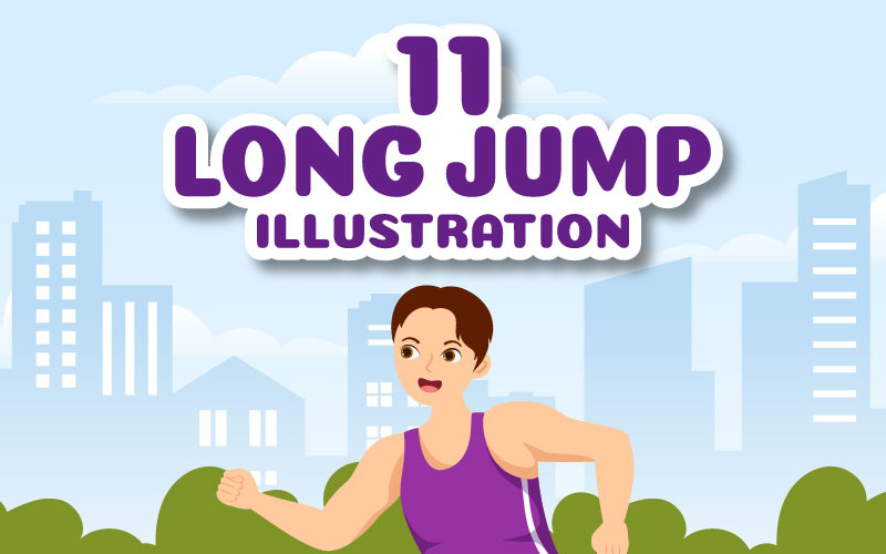 11 спортивна ілюстрація для стрибків у довжину