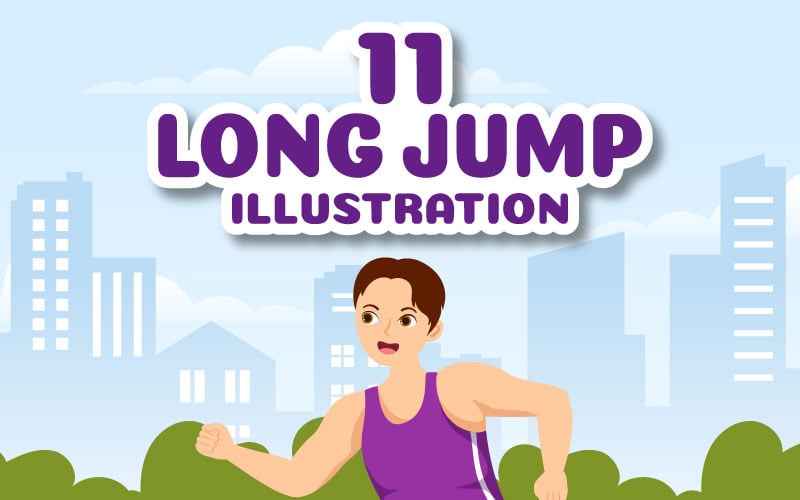 11 Weitsprung-Sport-Illustration
