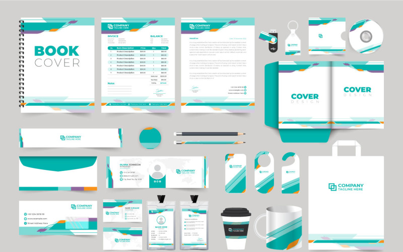 Markenidentitäts-Briefpapier-Designvektor