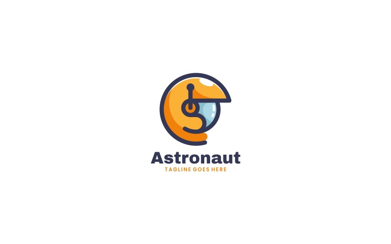 Modelo de logotipo de mascote simples de astronauta 1