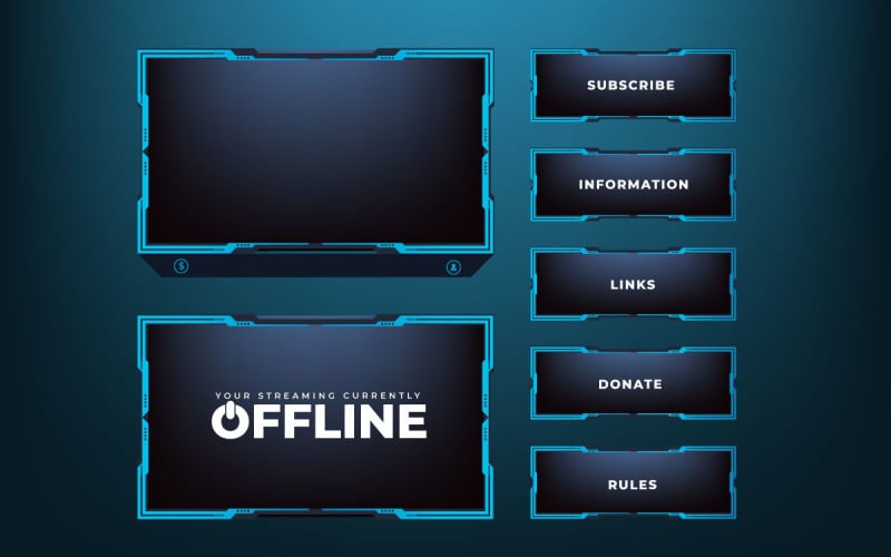 Online screen panel border design vector - TemplateMonster