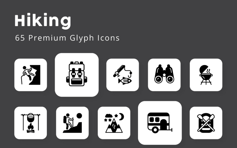 Vandring Premium Glyph ikoner