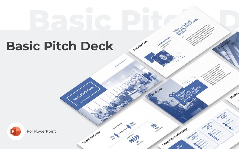 Basic Pitch Deck PowerPoint-presentatiesjabloon