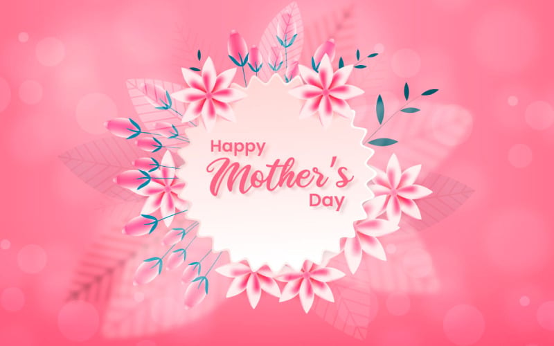Diseño de tarjeta de felicitación del día de la madre con diseño floral.