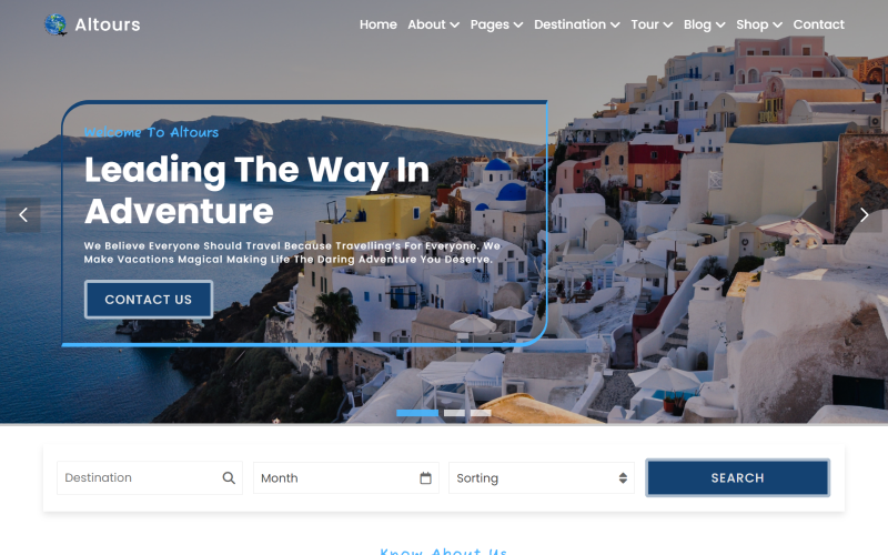 Altours – HTML5-шаблон веб-сайту туристичної агенції