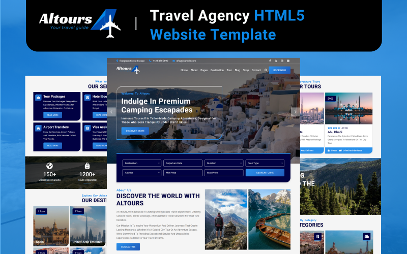 Altours - HTML5-Website-Vorlage für Reisebüros