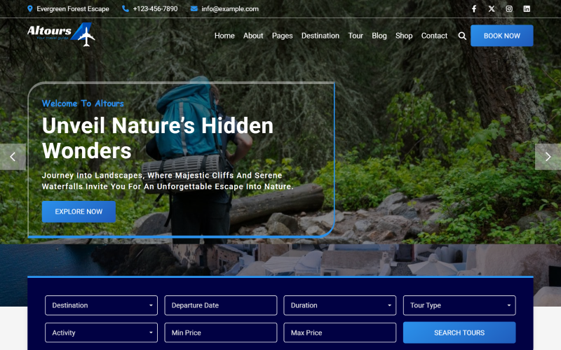 Altours - HTML5-websitesjabloon voor reisbureaus