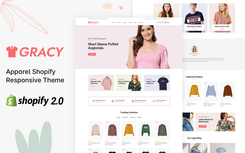 Gracy - Magasin de vêtements de mode Shopify 2.0 Thème réactif