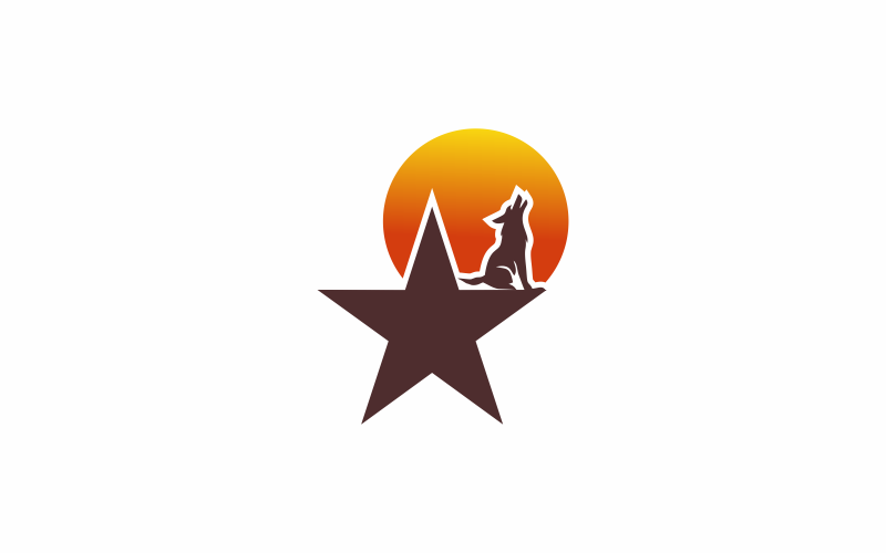 Star Wolf Abstract Logo Template