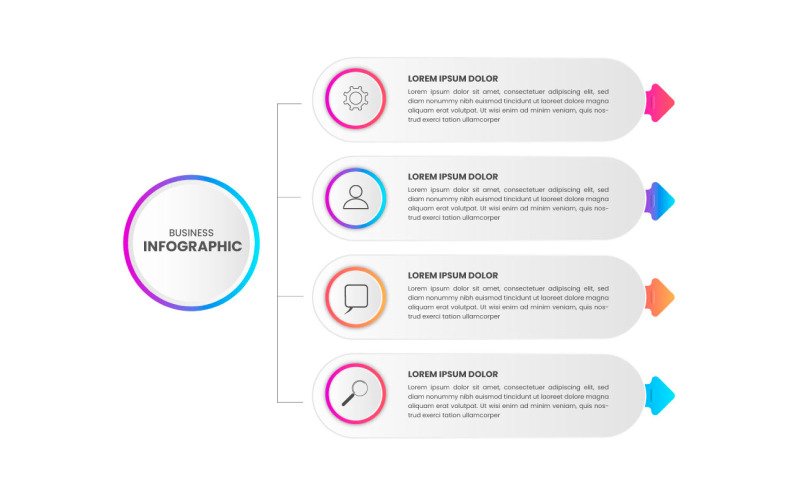 Vector presentation business infographic steg design