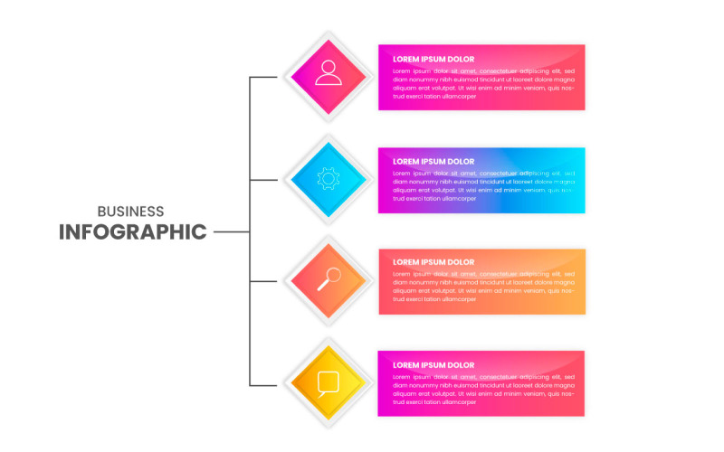 Vector presentation business infographic step design template