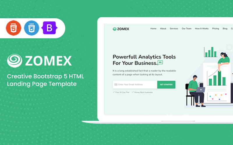 Zomex - Modello di pagina di destinazione HTML Creative Bootstrap 5