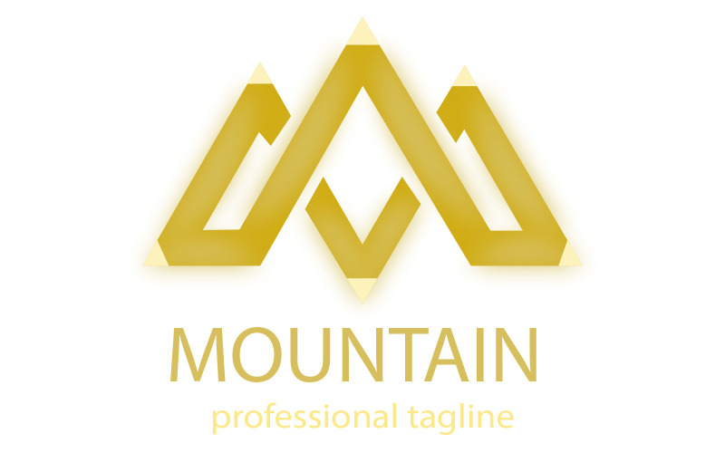 Гора M лист шаблон логотип